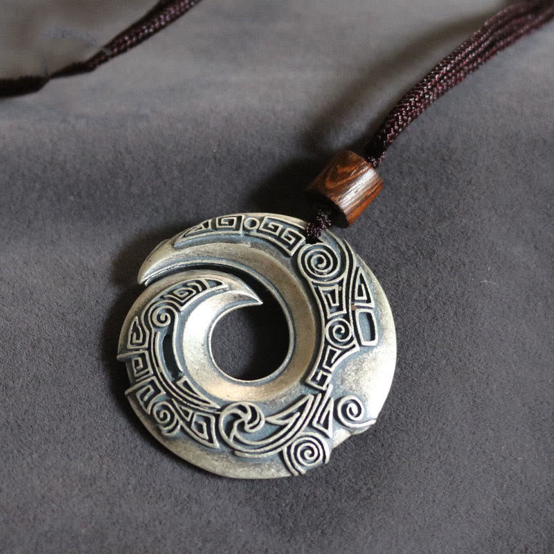 Buddha Stones One's Luck Improves Design Pattern Copper Luck Necklace Pendant - image 2