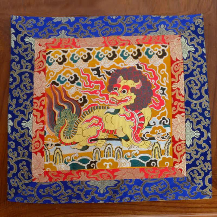 Fengshui Kirin Prayer Altar Mat Healing Meditation Auspicious Symbol Mat - Yellow - 54*50cm - image 4