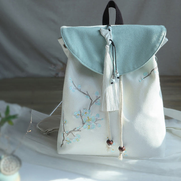 Buddha Stones Handmade Embroidered Large Capacity Canvas Backpack - image 20