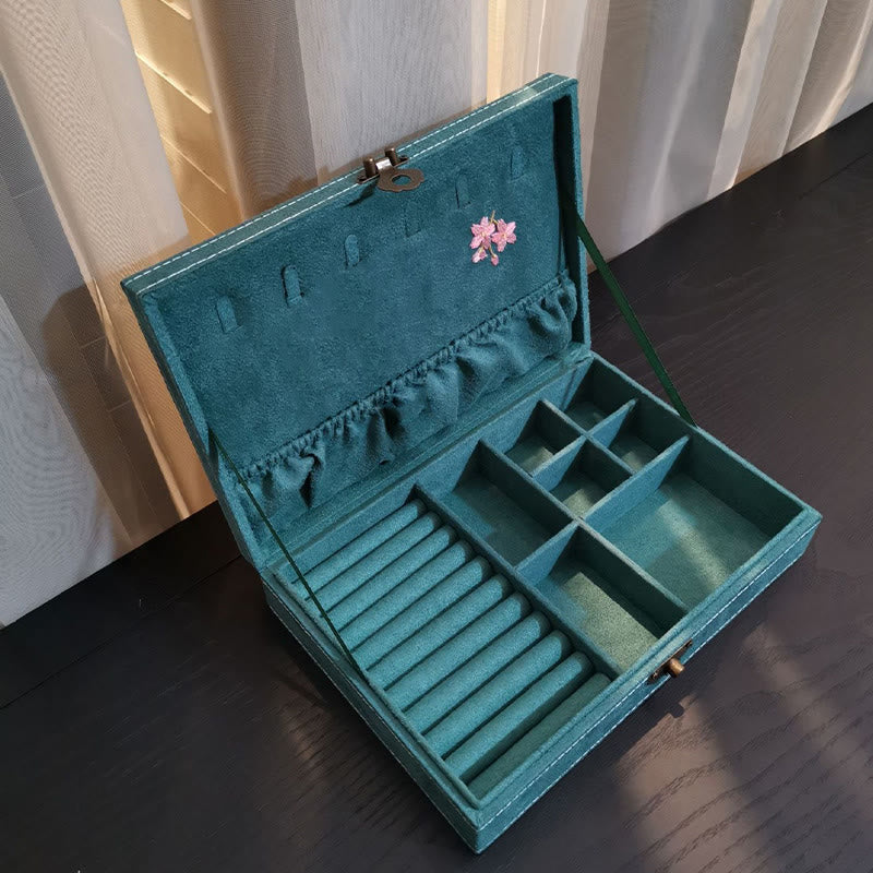 Buddha Stones Flowers Dragonfly Jewelry Box Organizer Single Layer Jewelry Storage Box Flannel Box - image 8