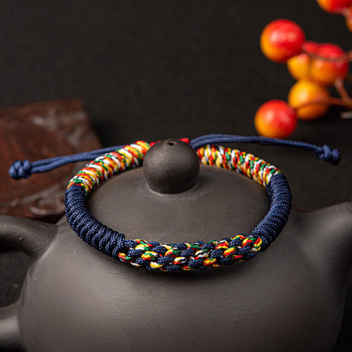 Buddha Stones Tibetan Handmade Colorful King Kong Knot Luck Braid String Bracelet - image 7