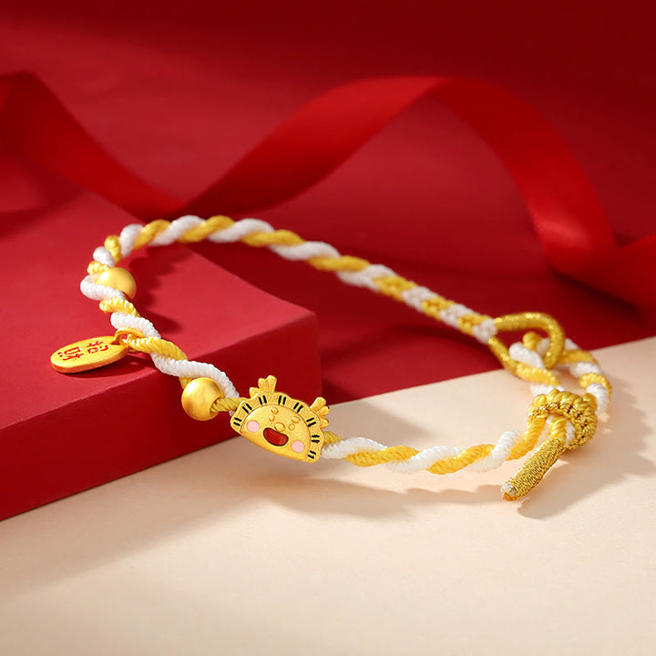 ❗❗❗A Flash Sale- Buddha Stones 925 Sterling Silver Year Of The Dragon Dumpling Design Attract Fortune Luck Braided Bracelet - image 2