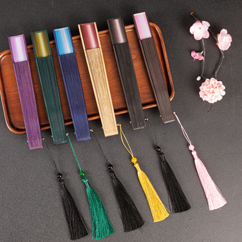 Buddha Stones Gradient Handheld Bamboo Folding Fan - image 21