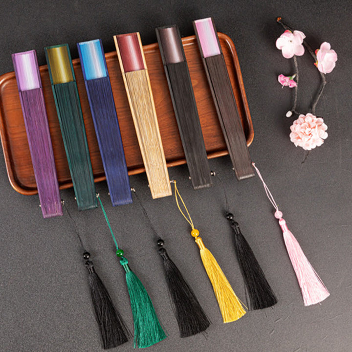 Buddha Stones Gradient Handheld Bamboo Folding Fan - image 21