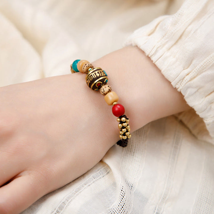 Buddha Stones Tibetan Turquoise Om Mani Padme Hum Protection Strength Bracelet - Om Mani Padme Hum - image 6