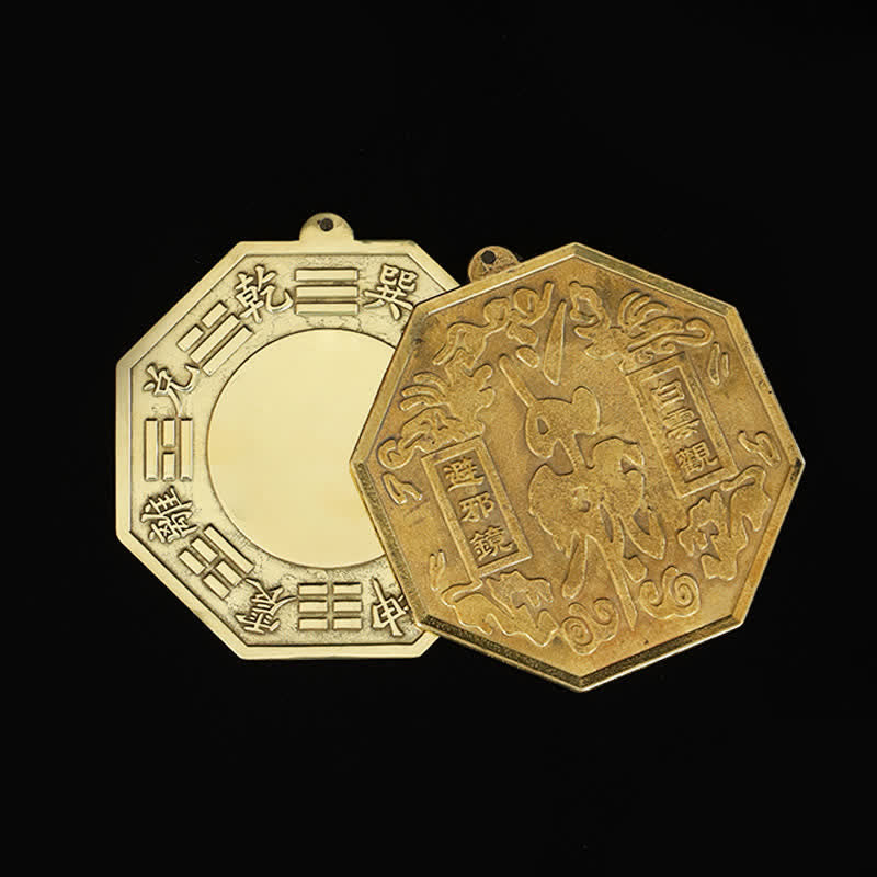 Buddha Stones Feng Shui Bagua Map Copper Balance Energy Map - image 0