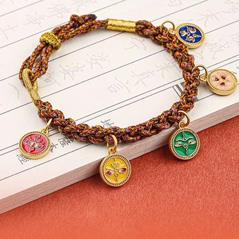 Buddha Stones Tibetan Five God Of Wealth Thangka Luck Braid String Bracelet - image 6