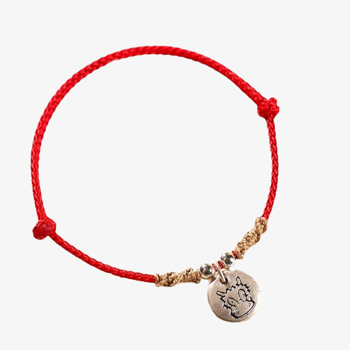 Buddha Stones Handmade 999 Sterling Silver Year of the Dragon Cute Chinese Zodiac Luck Braided Bracelet - image 11