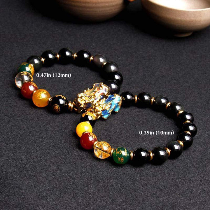 Buddha Stones Color-Changing Pixiu Obsidian Wealth Bracelet - image 3