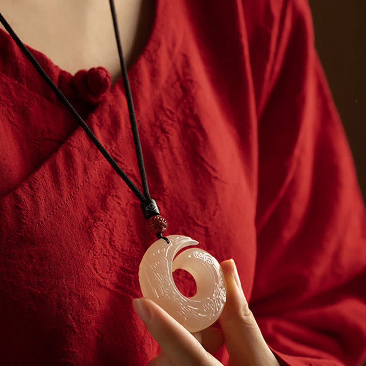 Buddha Stones Peace Buckle Jade Small Leaf Red Sandalwood Cinnabar Agate Luck Necklace Pendant - image 7
