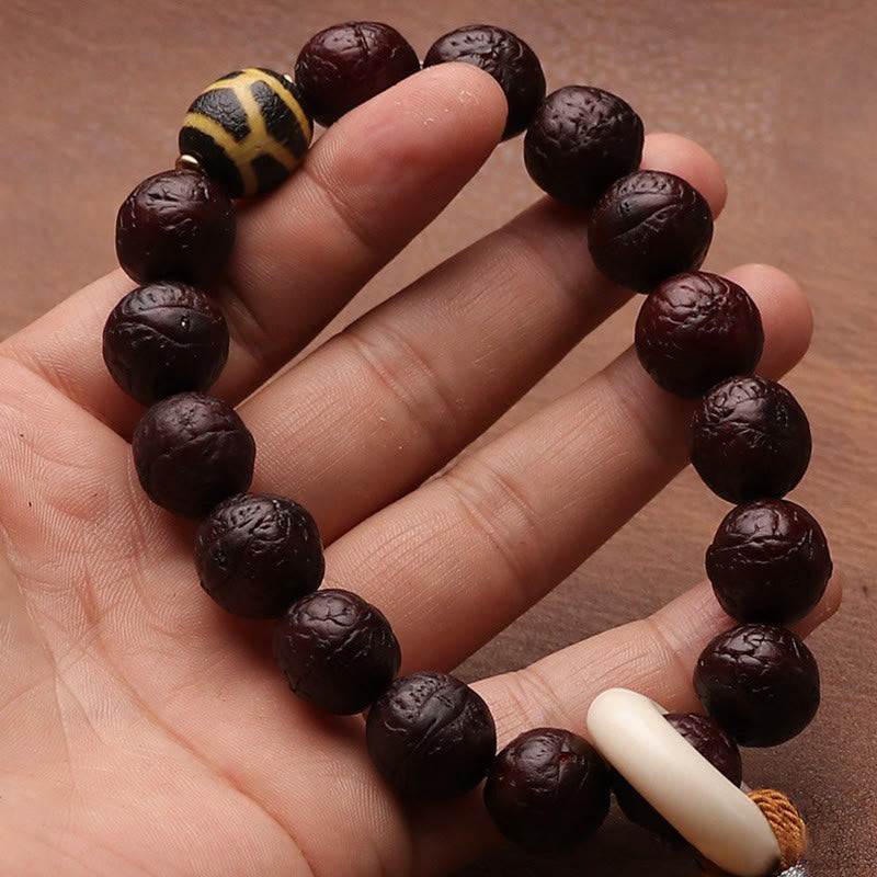 Buddha Stones Tibetan Bodhi Seed Agate Bead Luck Wealth Tassel Charm Wrist Mala - image 10