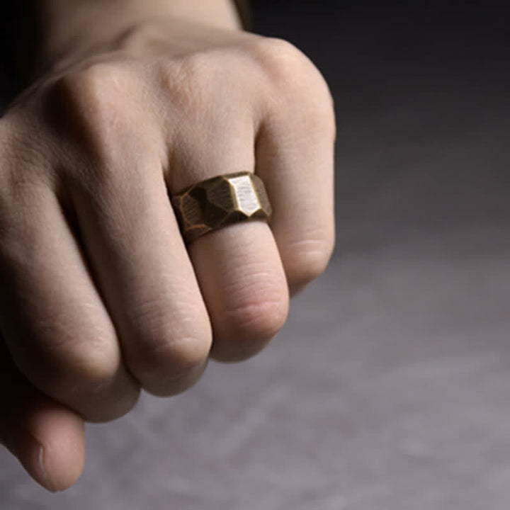 Buddha Stones Tibetan Simple Design Copper Wealth Ring - image 18
