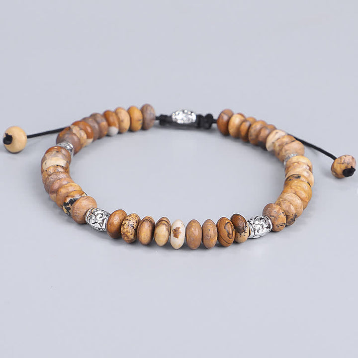 Buddha Stones Picture Jasper Positive Beads String Bracelet - image 0