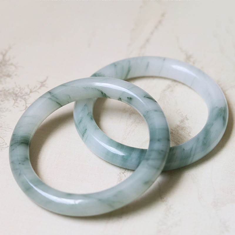 Buddha Stones Natural Jade Luck Prosperity Bangle Bracelet - image 4