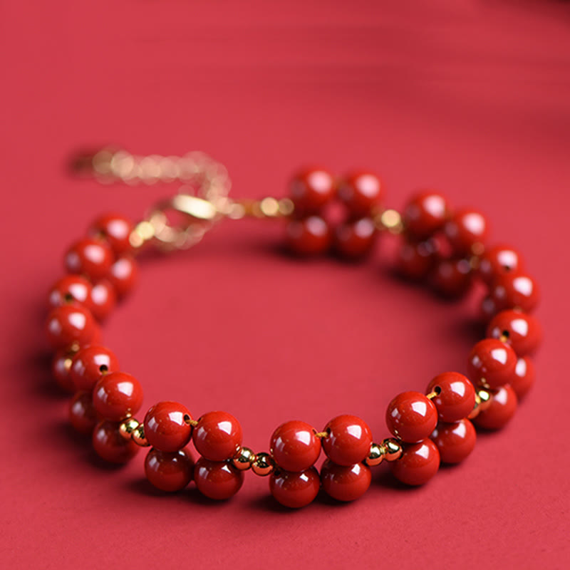 Buddha Stones Natural Cinnabar Beaded Blessing Bracelet - image 9