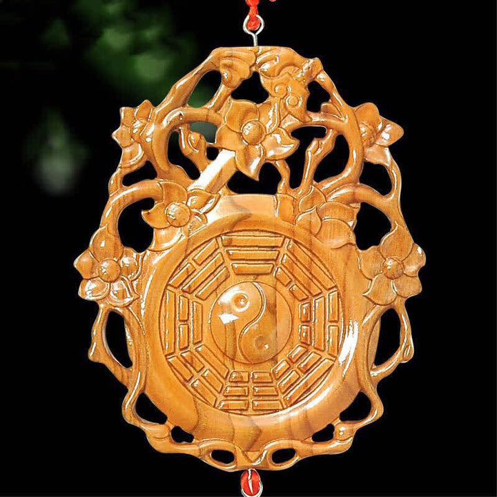 Feng Shui Bagua Map Peach Wood Chinese Knotting Balance Energy Map - image 2