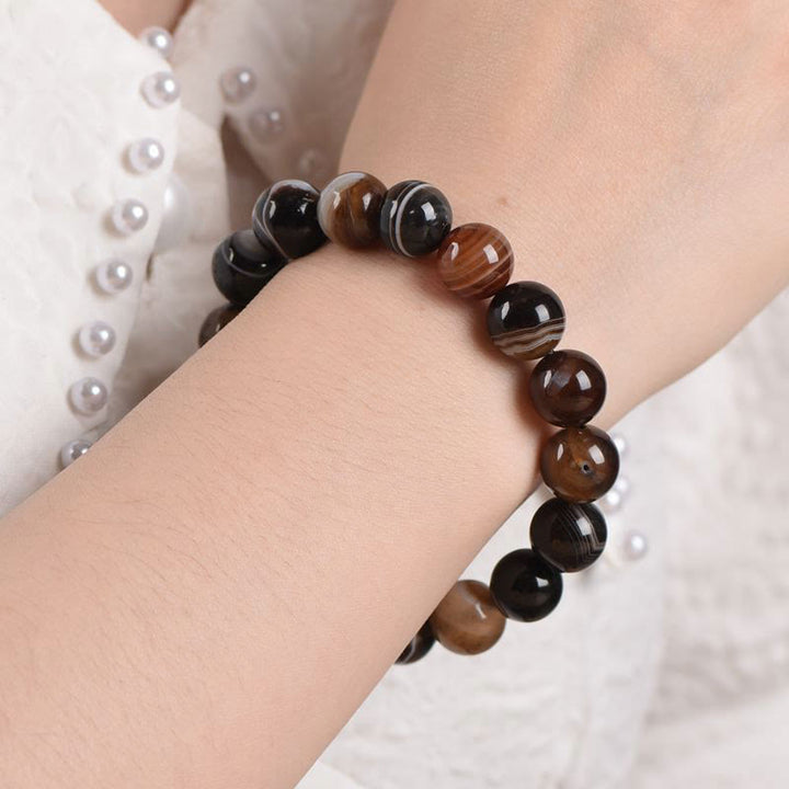 Buddha Stones Tibetan Sardonyx Happiness Positive Bracelet - image 3