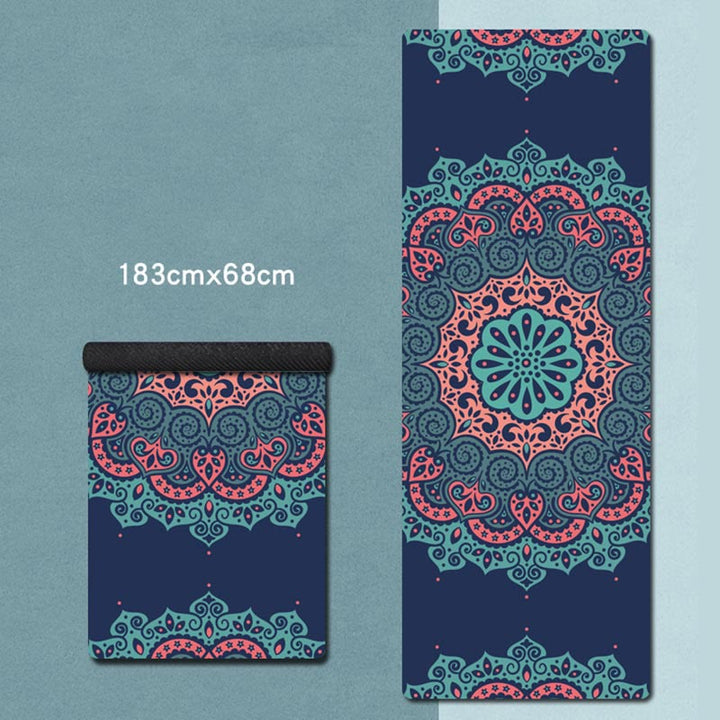 Buddha Stones Tibetan Mandala Elephant Lotus Koi Fish Mindful Natural Rubber Yoga Mat Decoration - Blue Green Red Mandala - image 10