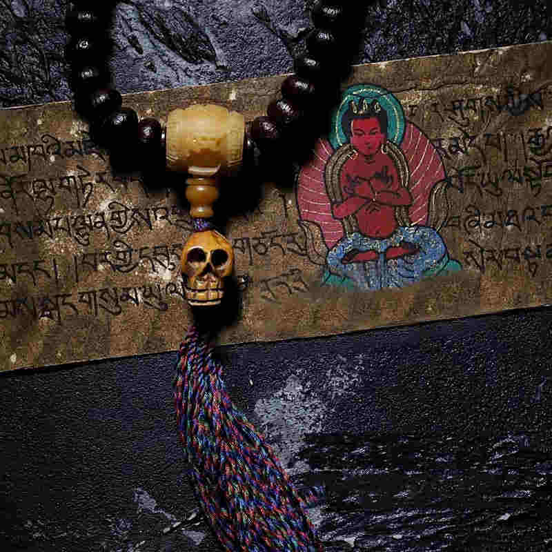 Buddha Stones Tibet 108 Mala Beads Purple Bodhi Seed Bagua Vajra Auspiciousness Bracelet - image 12