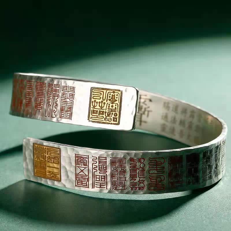 Buddha Stones Letters Copper Balance Healing Cuff Bracelet Bangle - image 1