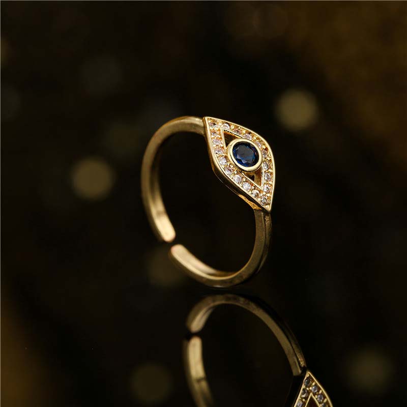 Buddha Stones Evil Eye Protection Blessing Copper Ring - image 1