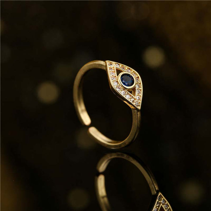 Buddha Stones Evil Eye Protection Blessing Copper Ring - image 1