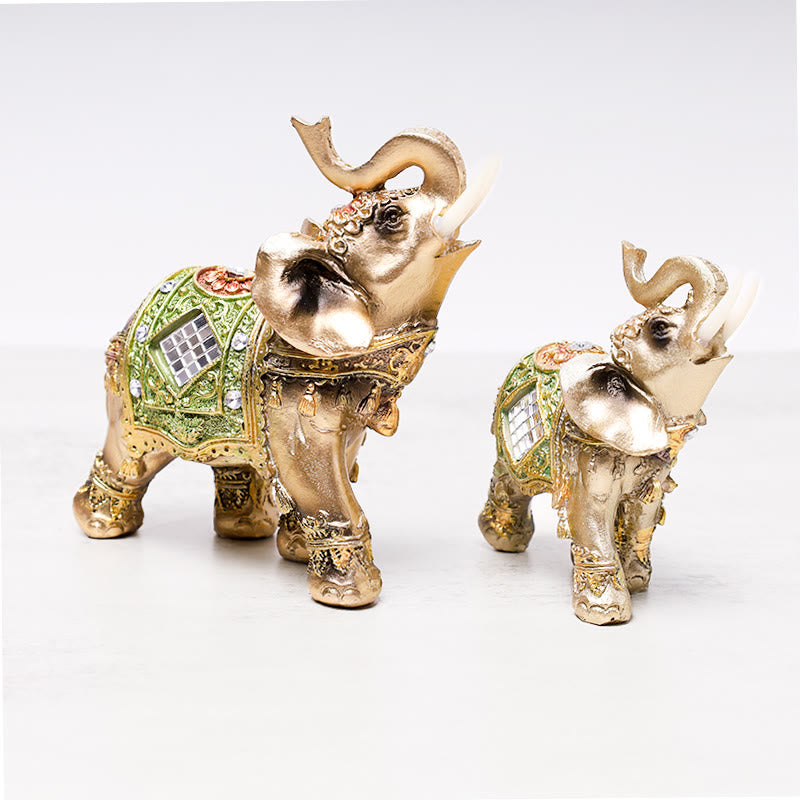 Buddha Stones Lucky Feng Shui Green Elephant Statue Sculpture Wealth Figurine Gift Home Decoration - image 4
