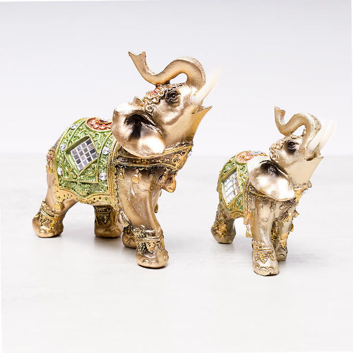Buddha Stones Lucky Feng Shui Green Elephant Statue Sculpture Wealth Figurine Gift Home Decoration - image 4