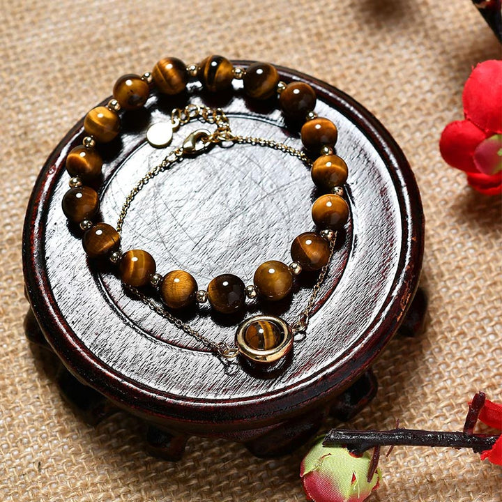 Buddha Stones Sun Stone Strawberry Quartz Crystal Positive Bracelet - image 20
