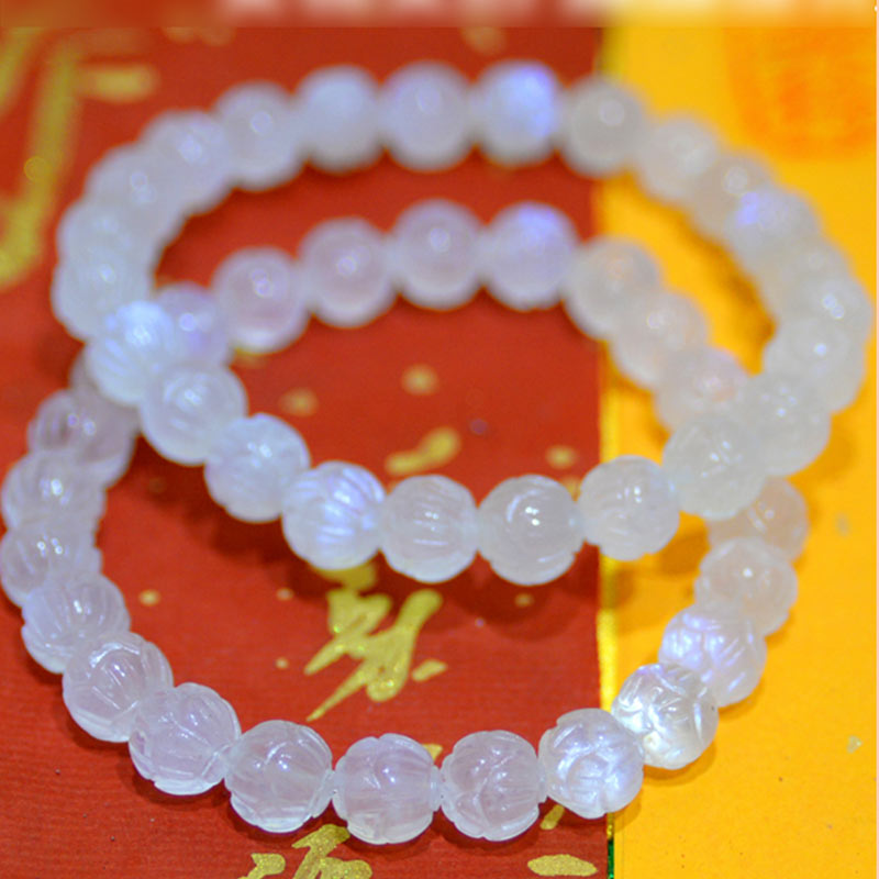 Buddha Stones Natural Moonstone Lotus Love Bracelet - image 11