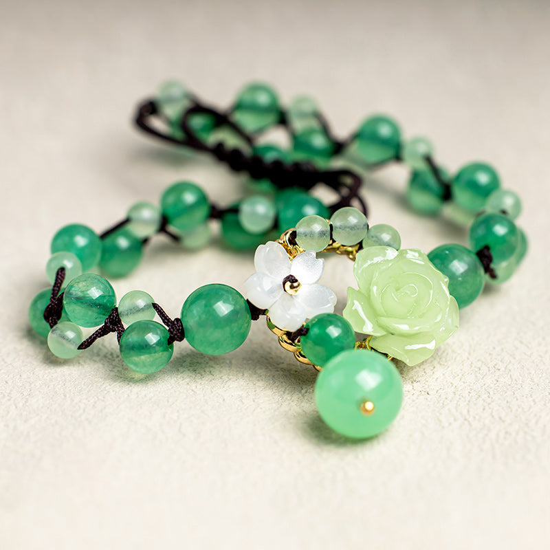 Buddha Stones Financial Success Jade Braided Weave Prosperity Abundance Anklet - image 5