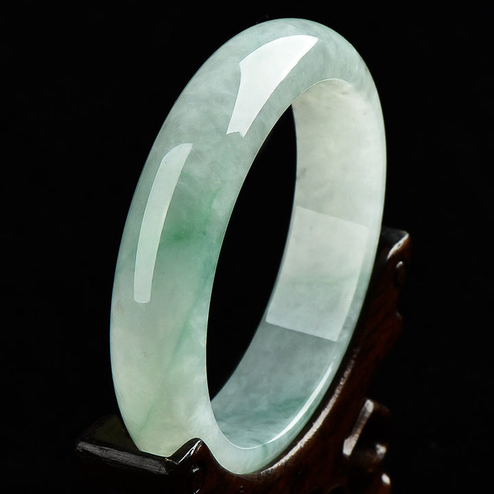 Buddha Stones  Natural Jade Prosperity Wealth Luck Bangle Bracelet - image 2