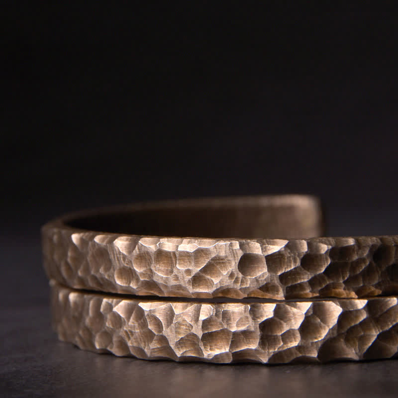 Buddha Stones Simple Design Copper Wealth Cuff Bracelet - image 7