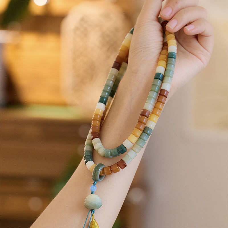 Buddha Stones 108 Mala Beads Bodhi Seed Buddha Hand Lotus Engraved Harmony Bracelet - image 9