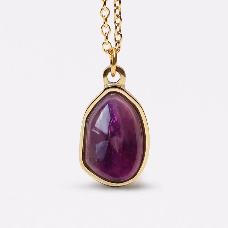 Buddha Stones Natural Green Aventurine Amethyst Rose Quartz Blessing Necklace Pendant - Amethyst - image 7