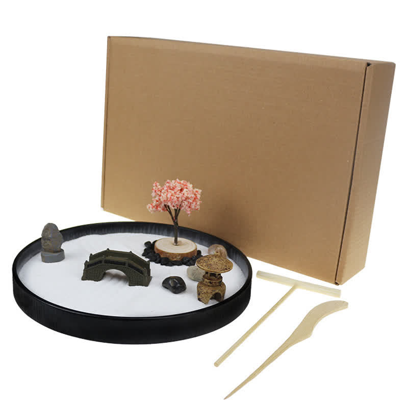 Buddha Stones Tree Small Bridge Landscape Meditation Calm Zen Garden Decoration - image 4