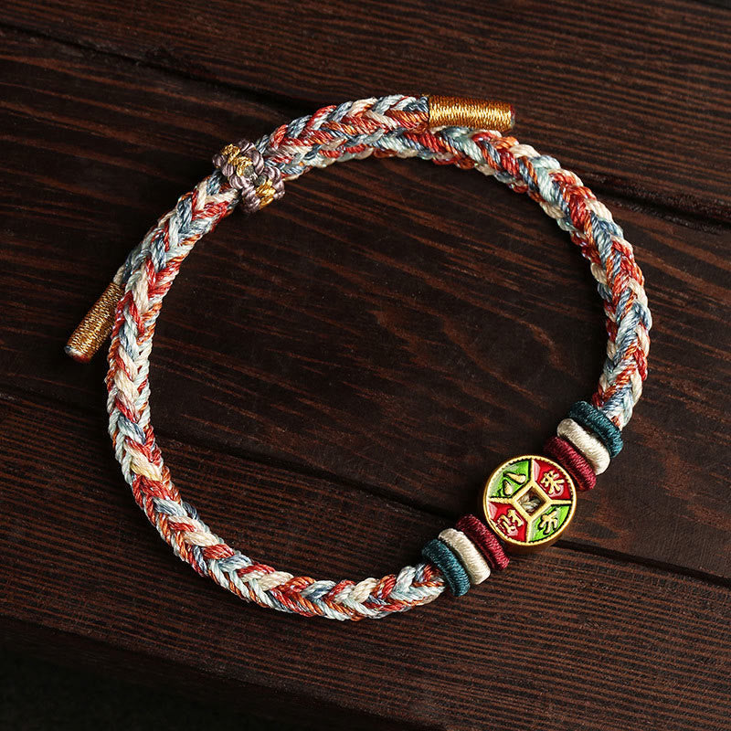 ❗❗❗A Flash Sale- Buddha Stones Colorful Rope Wealth Comes From All Directions Handmade Eight Thread Peace Knot Luck Bracelet - image 2