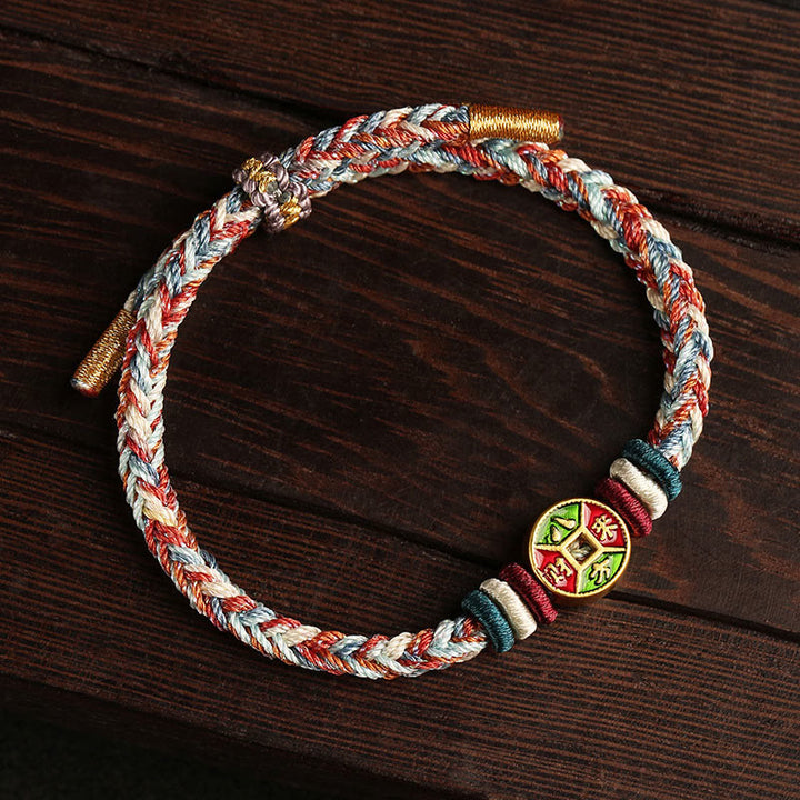 ❗❗❗A Flash Sale- Buddha Stones Colorful Rope Wealth Comes From All Directions Handmade Eight Thread Peace Knot Luck Bracelet - image 2