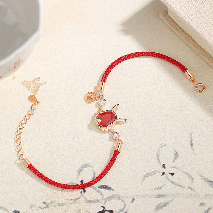 ❗❗❗A Flash Sale- Buddha Stones 925 Sterling Silver Year of the Dragon Natural Red Agate Dragon Attract Fortune Fu Character Strength Bracelet Necklace Pendant Earrings - image 19