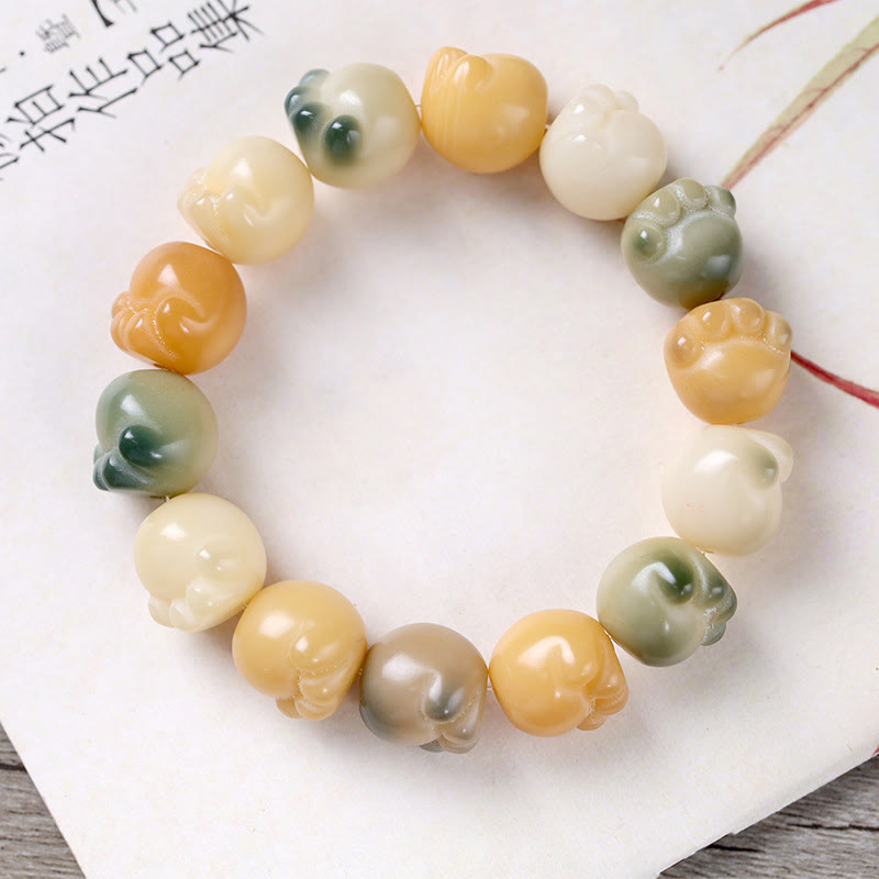 Buddha Stones Multilayered Bodhi Seed Cute Cat Paw Calm Harmony Bracelet - image 1