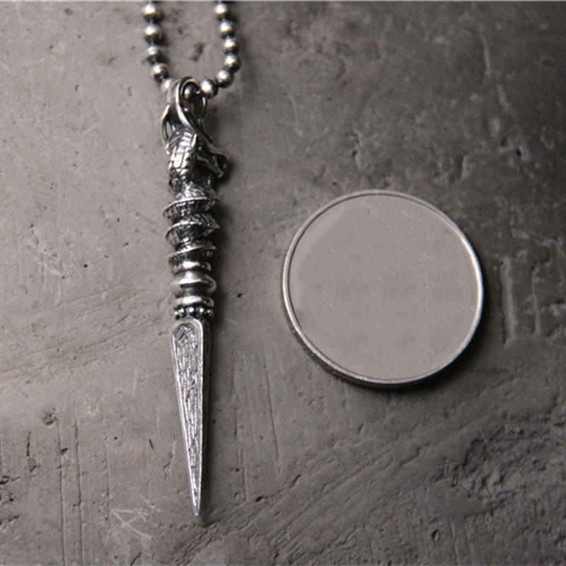 Buddha Stones 925 Sterling Silver Year of the Dragon Design Dorje Vajra Protection Necklace Pendant - image 5