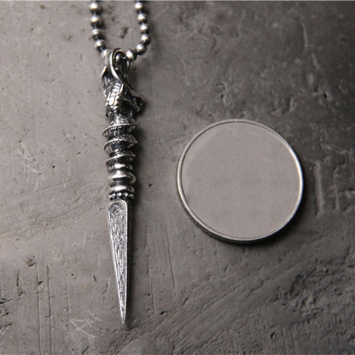 Buddha Stones 925 Sterling Silver Year of the Dragon Design Dorje Vajra Protection Necklace Pendant - image 5