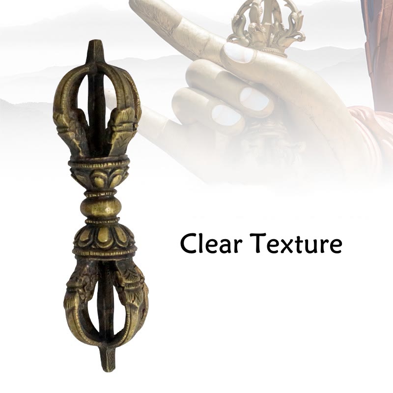Buddha Stones Handmade Nepal Five Prong Three Prong Vajra Dorje Strength Copper Decoration - image 8