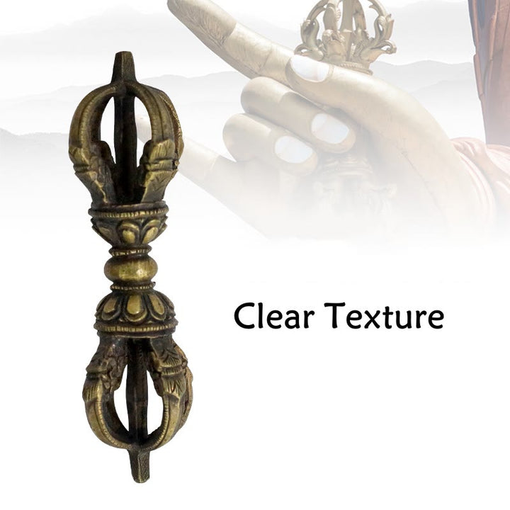 Buddha Stones Handmade Nepal Five Prong Three Prong Vajra Dorje Strength Copper Decoration - image 8