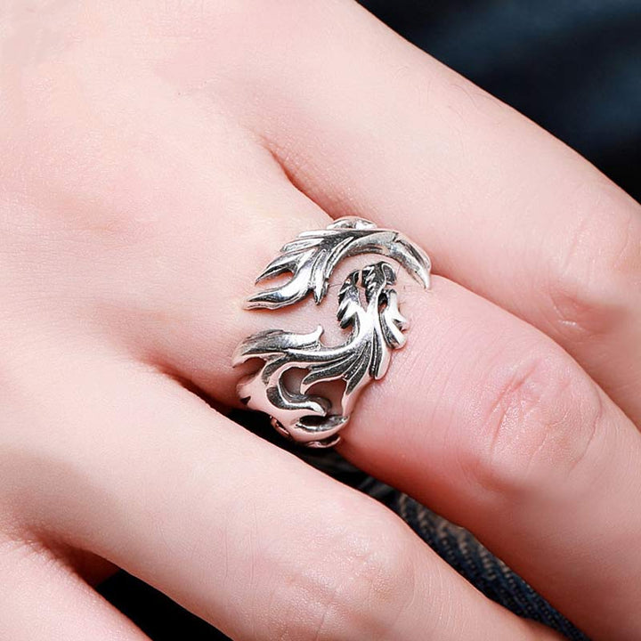 Buddha Stones Dragon Pattern Protection Strength Adjustable Ring - image 5