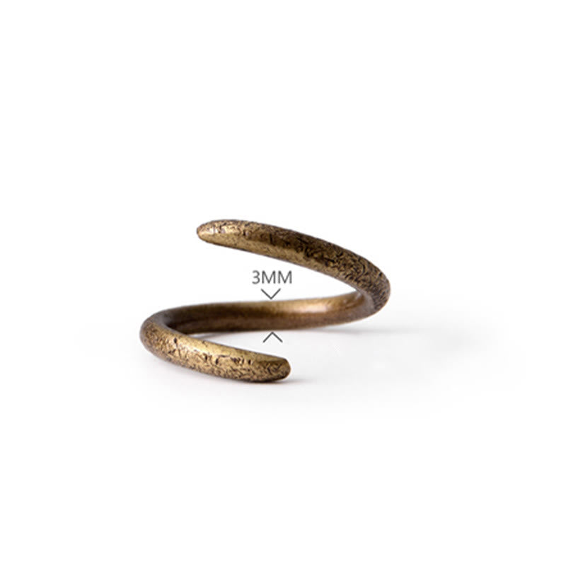 Buddha Stones Simple Design Copper Luck Adjustable Ring - image 11