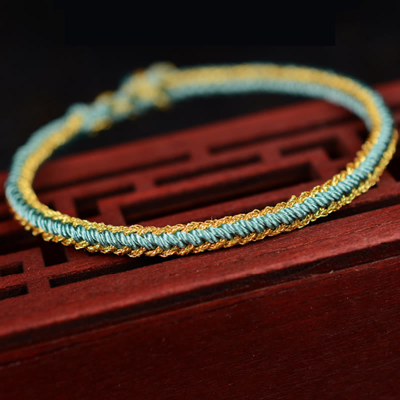 Buddha Stones Two-Color Rope Handcrafted Eight Thread Peace Knot Bracelet - image 5