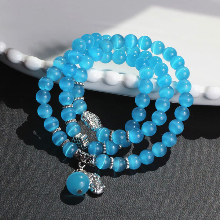 Buddha Stones Cat Eye PiXiu Support Triple Wrap Bracelet - image 30