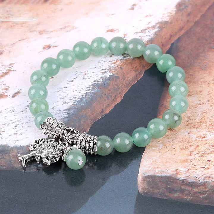 Buddha Stones Natural Gemstone Tree of Life Lucky Charm Stretch Bracelet - image 14