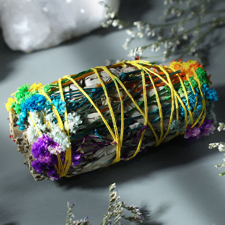 Buddha Stones Red Rose Forget-me-not Colorful Daisy Smudge Stick for Home Cleansing Incense Healing Meditation Smudge Sticks Rituals - image 11